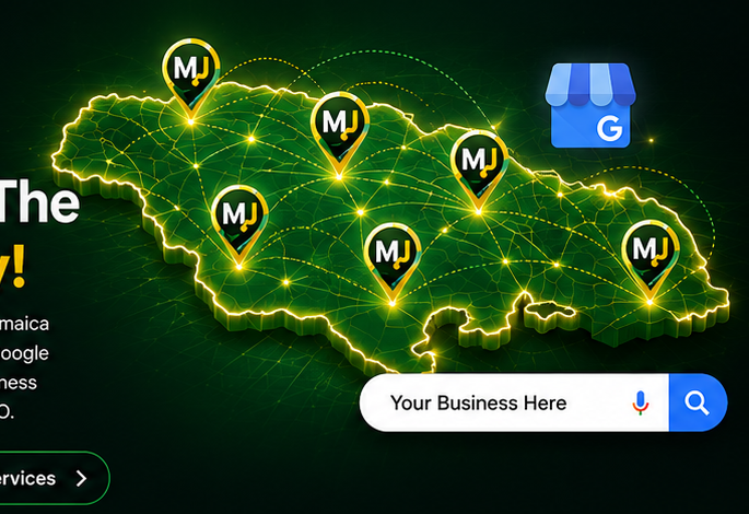 Digital map of Jamaica with connected MapLink JA location pins